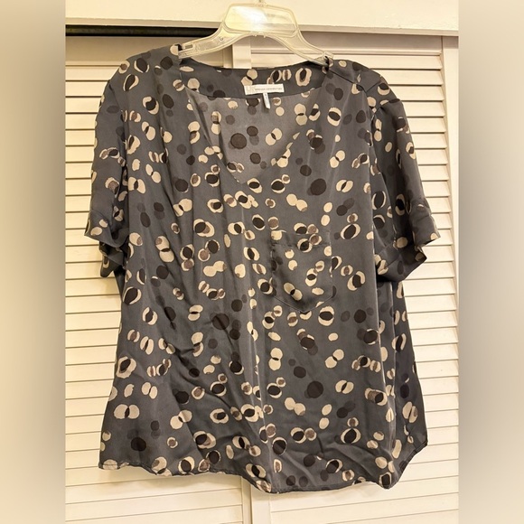 French Connection Tops - French Connection Stylish Brown Black and Cream Women's Top Sz XL